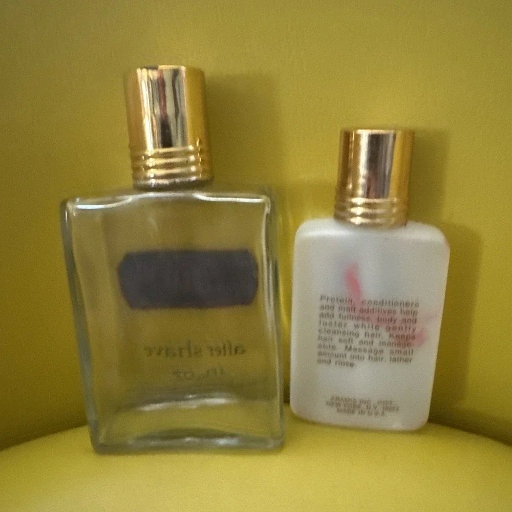 Empty Aramis After Shave 4oz & Malt Shampoo 2oz Vintage Movie Prop Collectible